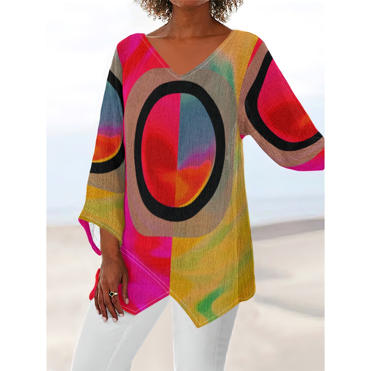 All-Over Print Women's V-neck T-shirt