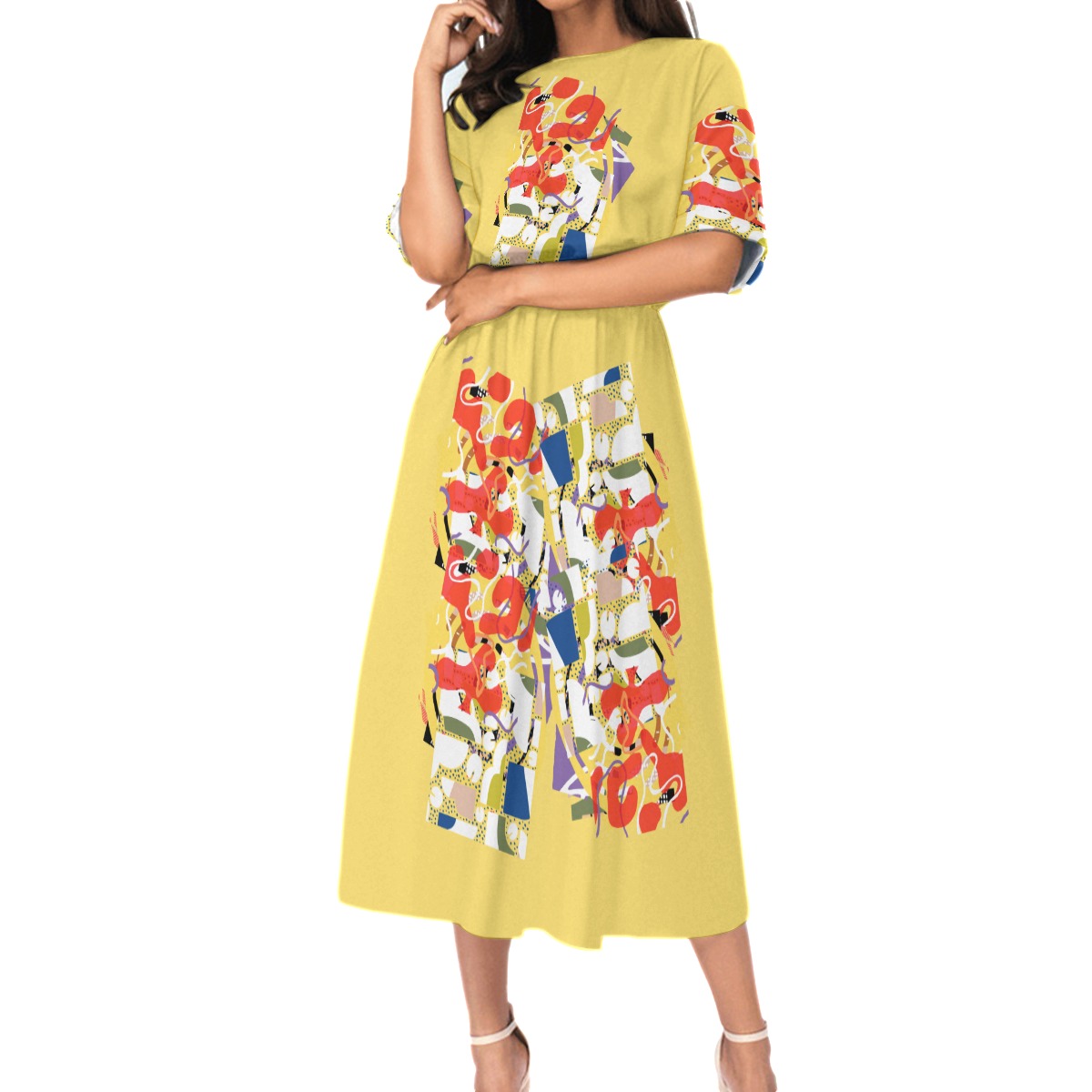 All-Over Print Women's Elastic Waist Dress