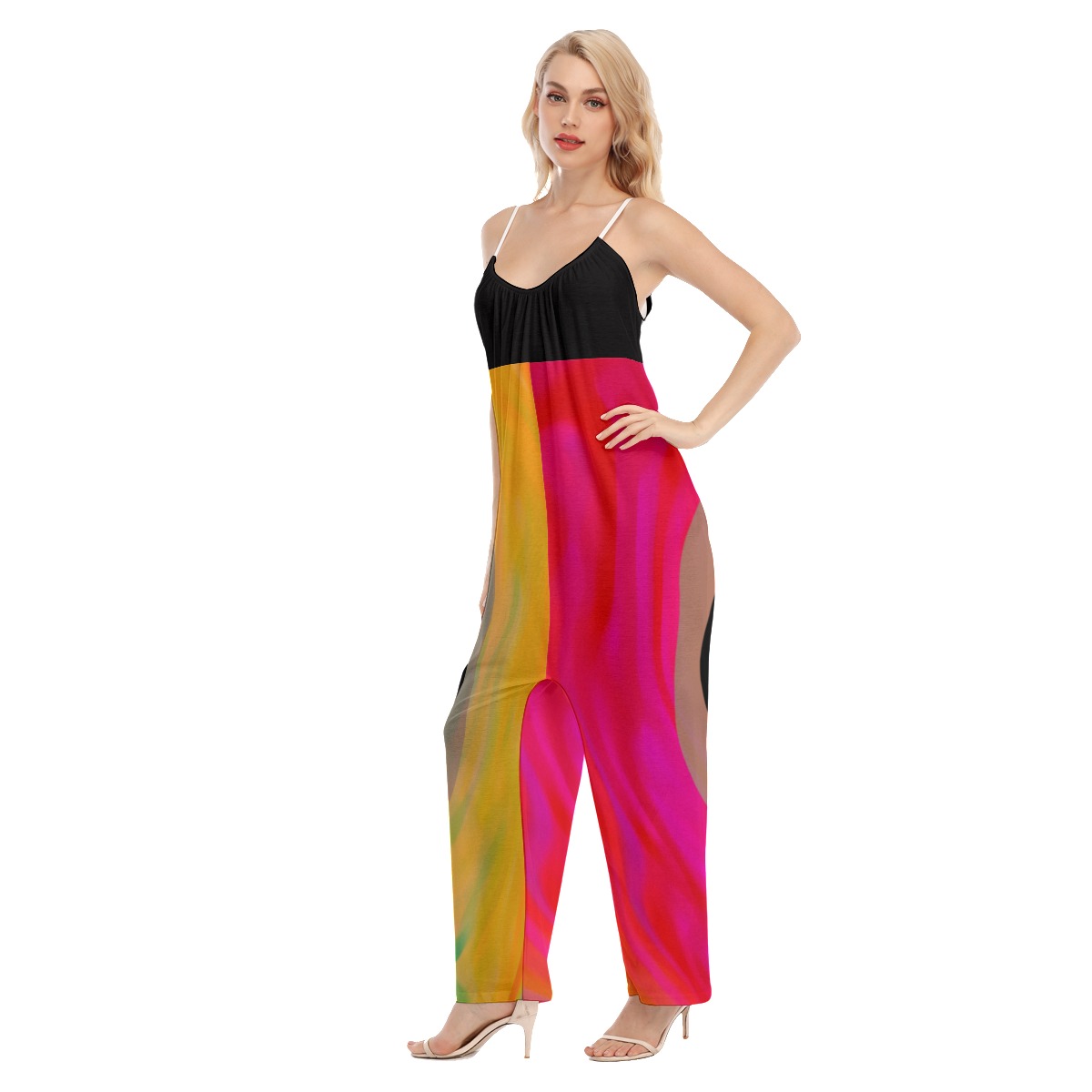 All-Over Print Women's Loose Cami Jumpsuit - Image 3