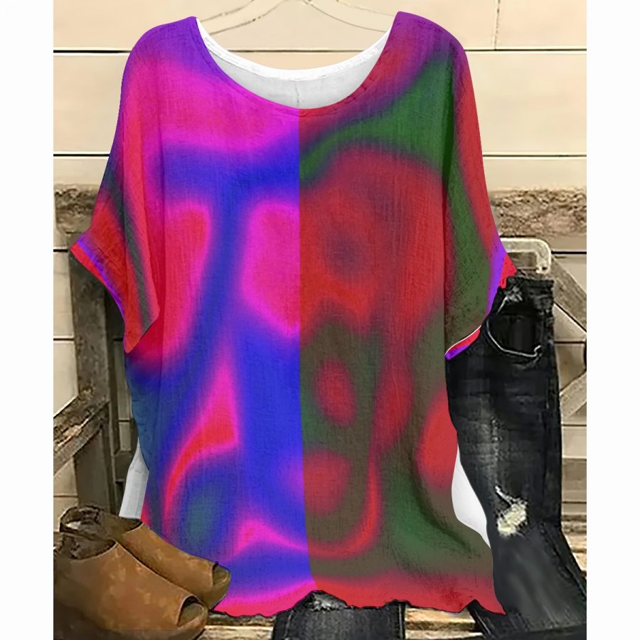All-Over Print Women's T-shirt with Bat Sleeve