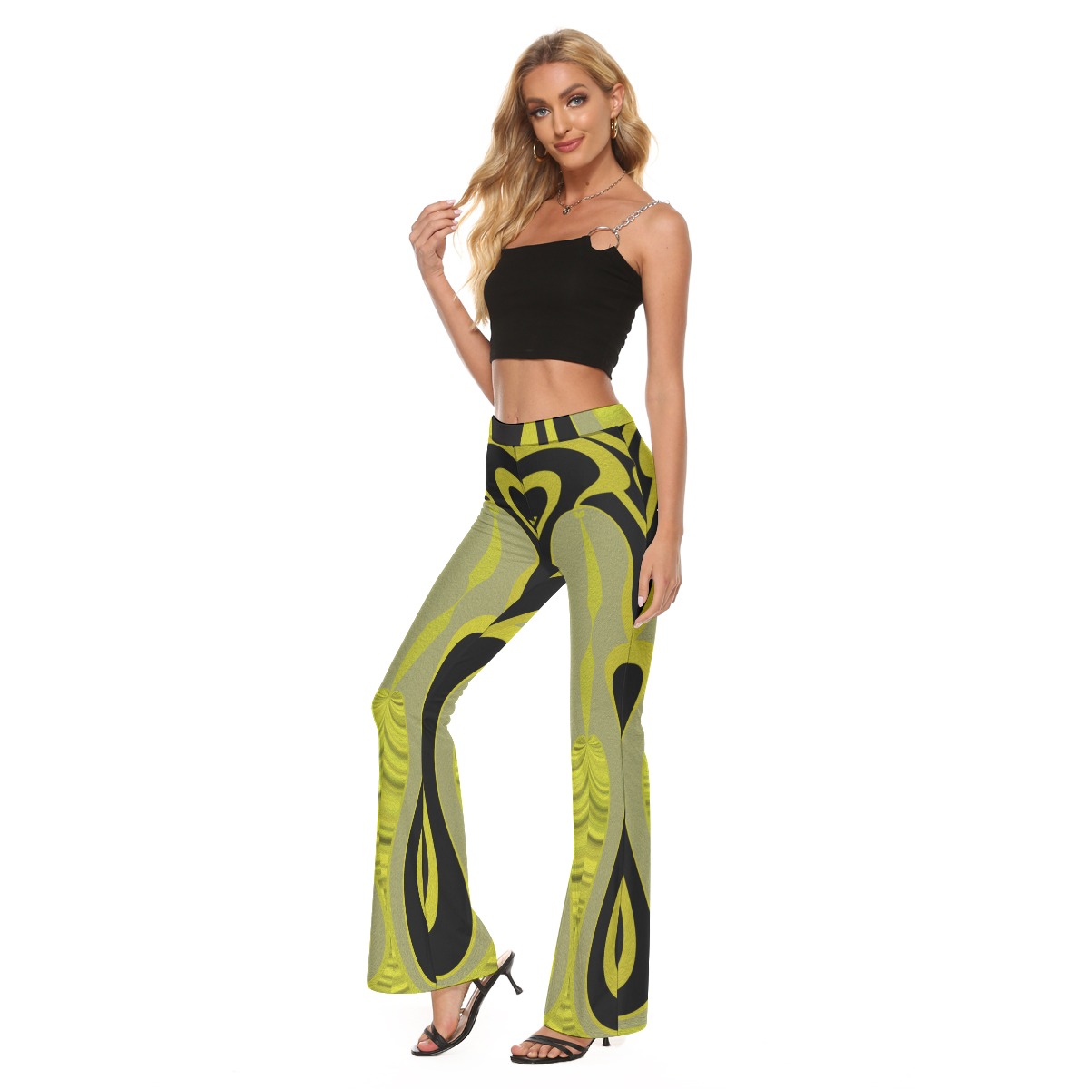 All-Over Print Women's Skinny Flare Pants - Image 3