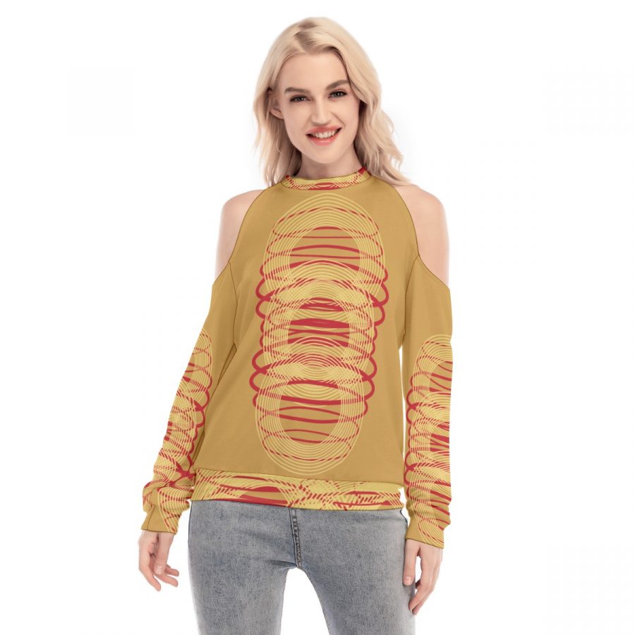 All-Over Print Women's Cold Shoulder Sweatirt