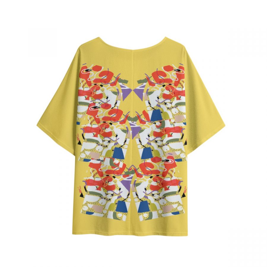 All-Over Print Women's T-shirt with Bat Sleeve - Image 3