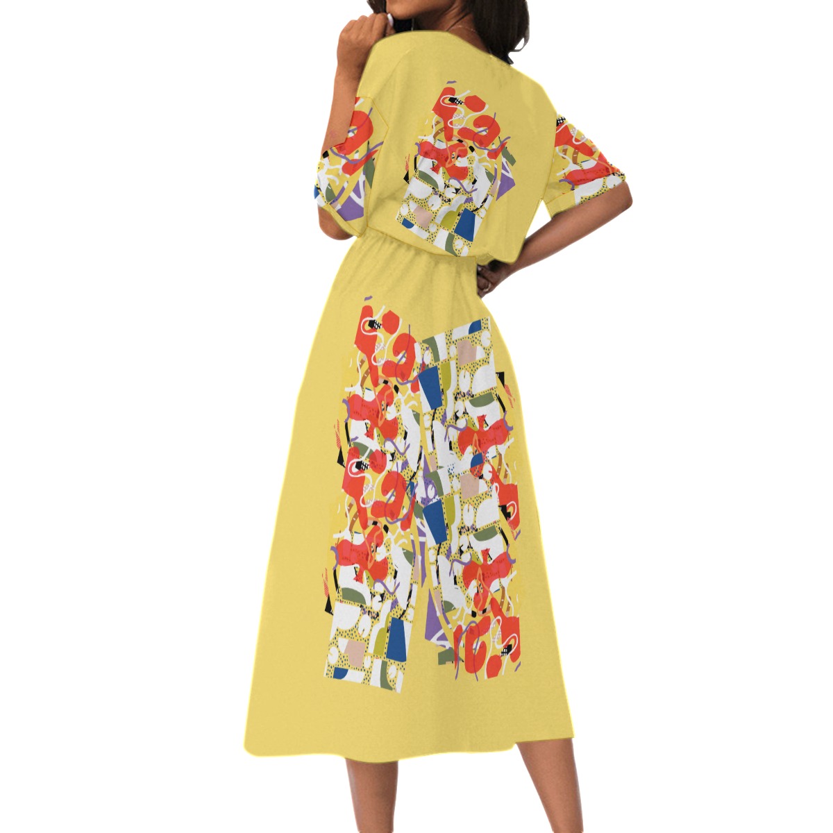 All-Over Print Women's Elastic Waist Dress - Image 4