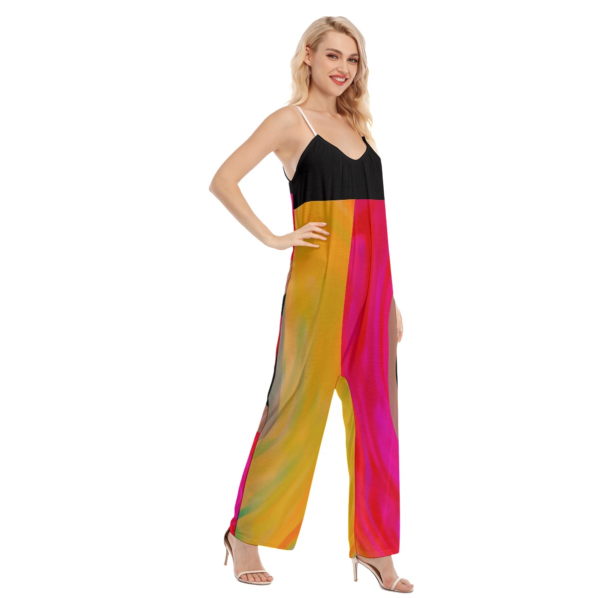 All-Over Print Women's Loose Cami Jumpsuit - Image 2