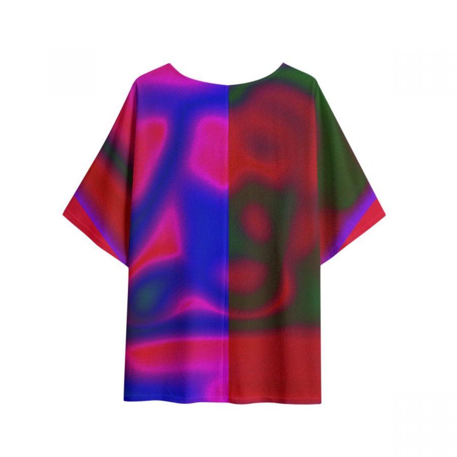 All-Over Print Women's T-shirt with Bat Sleeve - Image 3