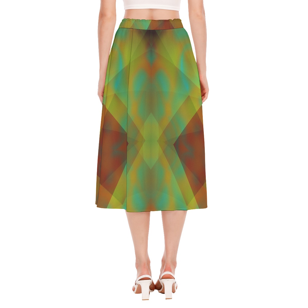 All-Over Print Women's Long Section Chiffon Skirt - Image 4