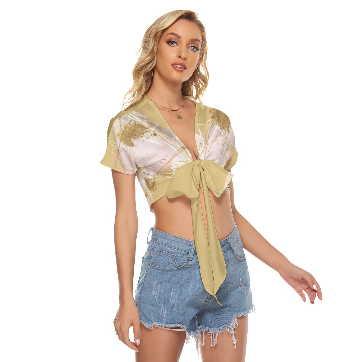 All-Over Print Women's Bandage Crop Top - Image 2