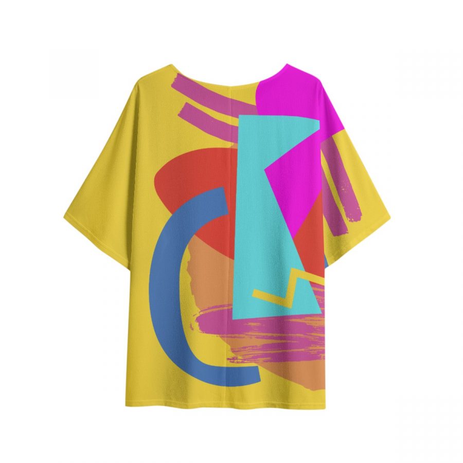 All-Over Print Women's T-shirt with Bat Sleeve - Image 3