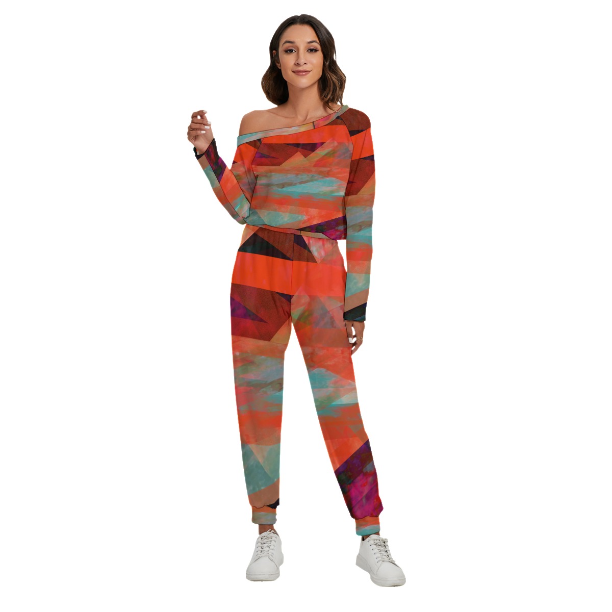 All-Over Print Women's Off-Shoulder Jumpsuit