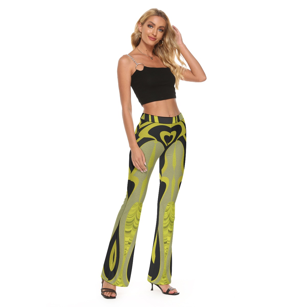 All-Over Print Women's Skinny Flare Pants - Image 2