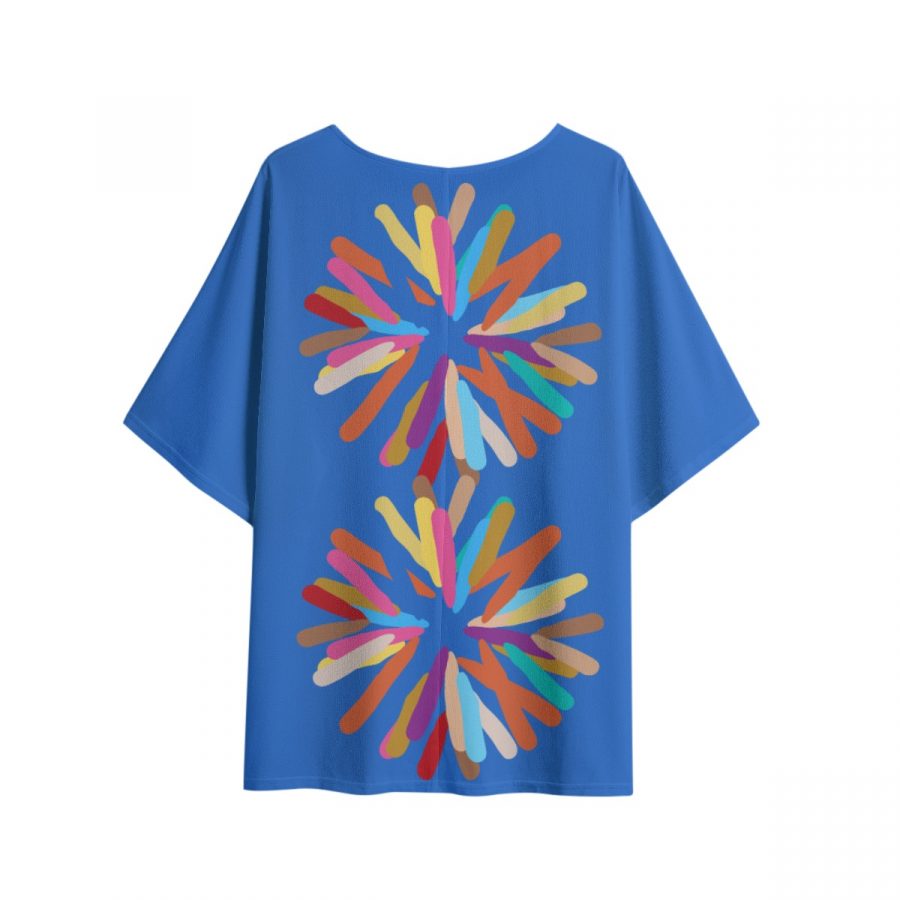 All-Over Print Women's T-shirt with Bat Sleeve - Image 3