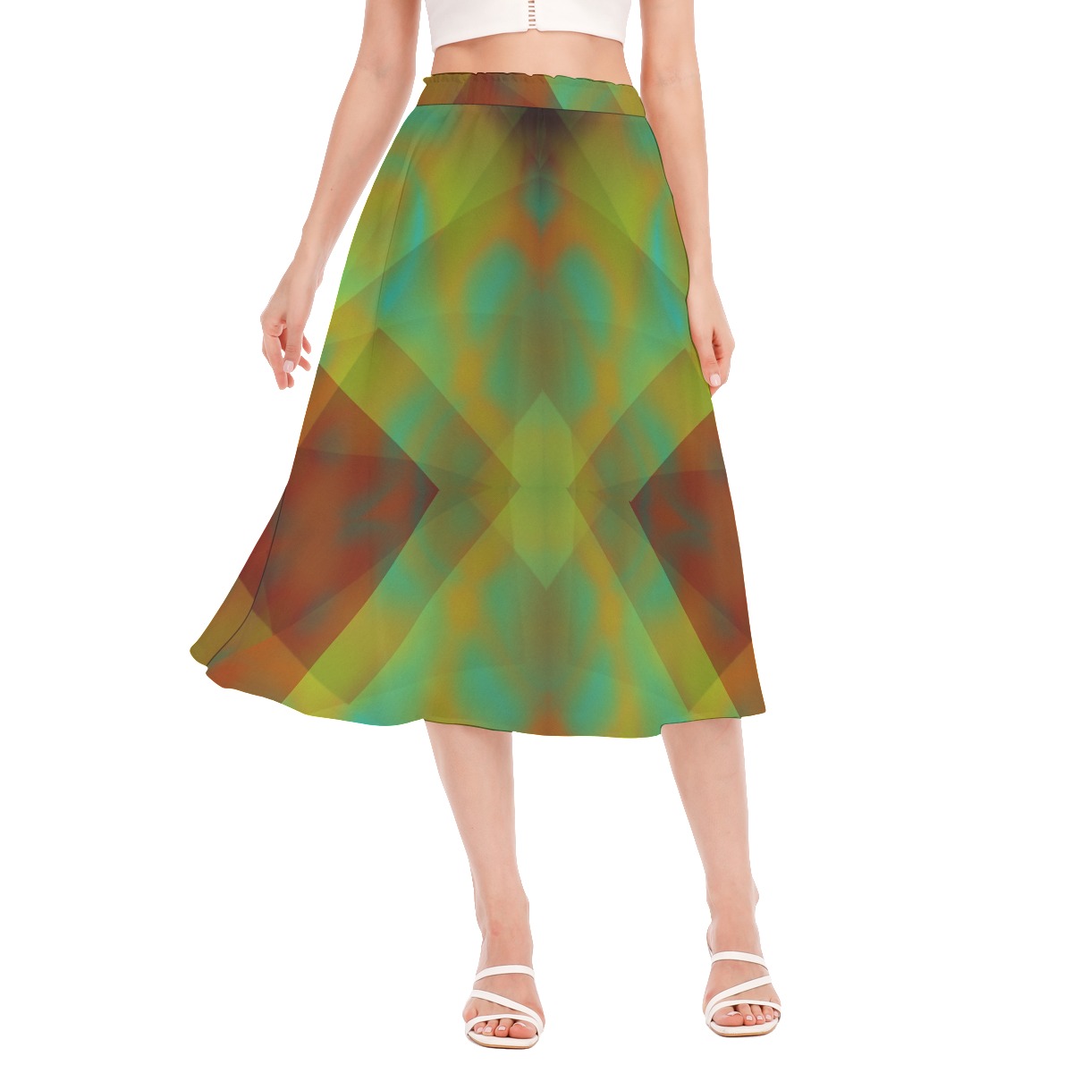 All-Over Print Women's Long Section Chiffon Skirt