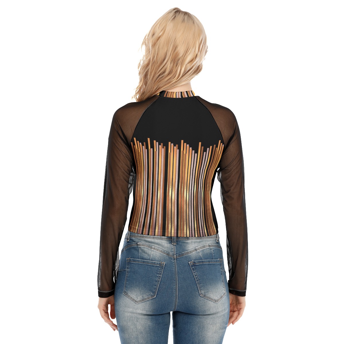 All-Over Print Women's Raglan Mesh Long Sleeve Top - Image 4