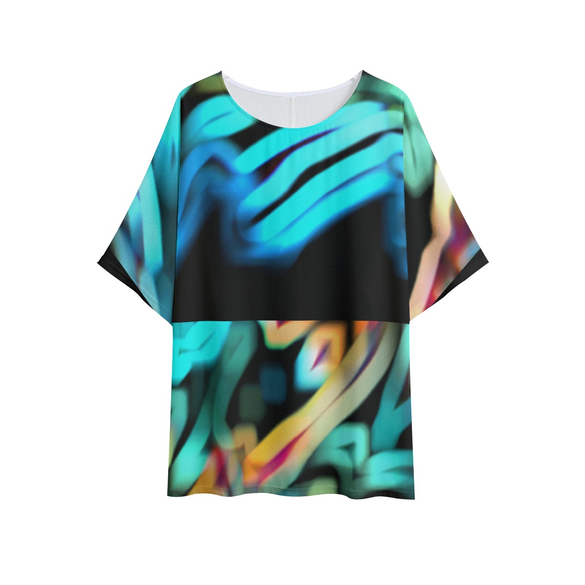 All-Over Print Women's T-shirt with Bat Sleeve - Image 2