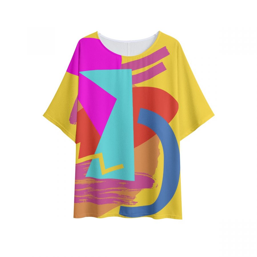 All-Over Print Women's T-shirt with Bat Sleeve - Image 2