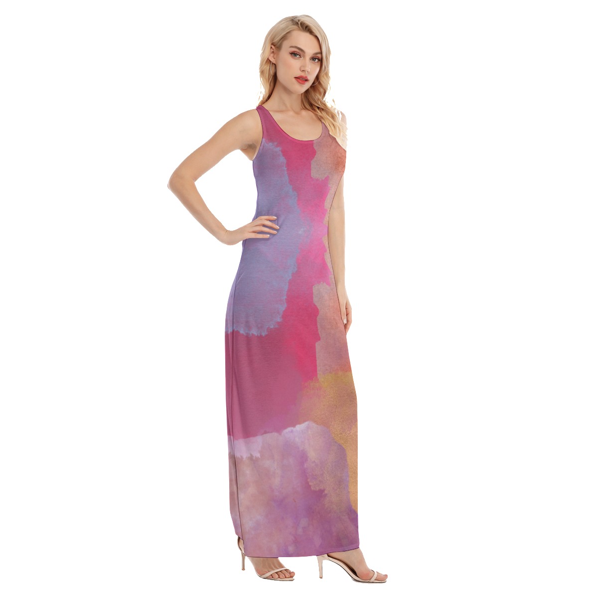 All-Over Print Women's Vest Dress | Length To Ankle - Image 2