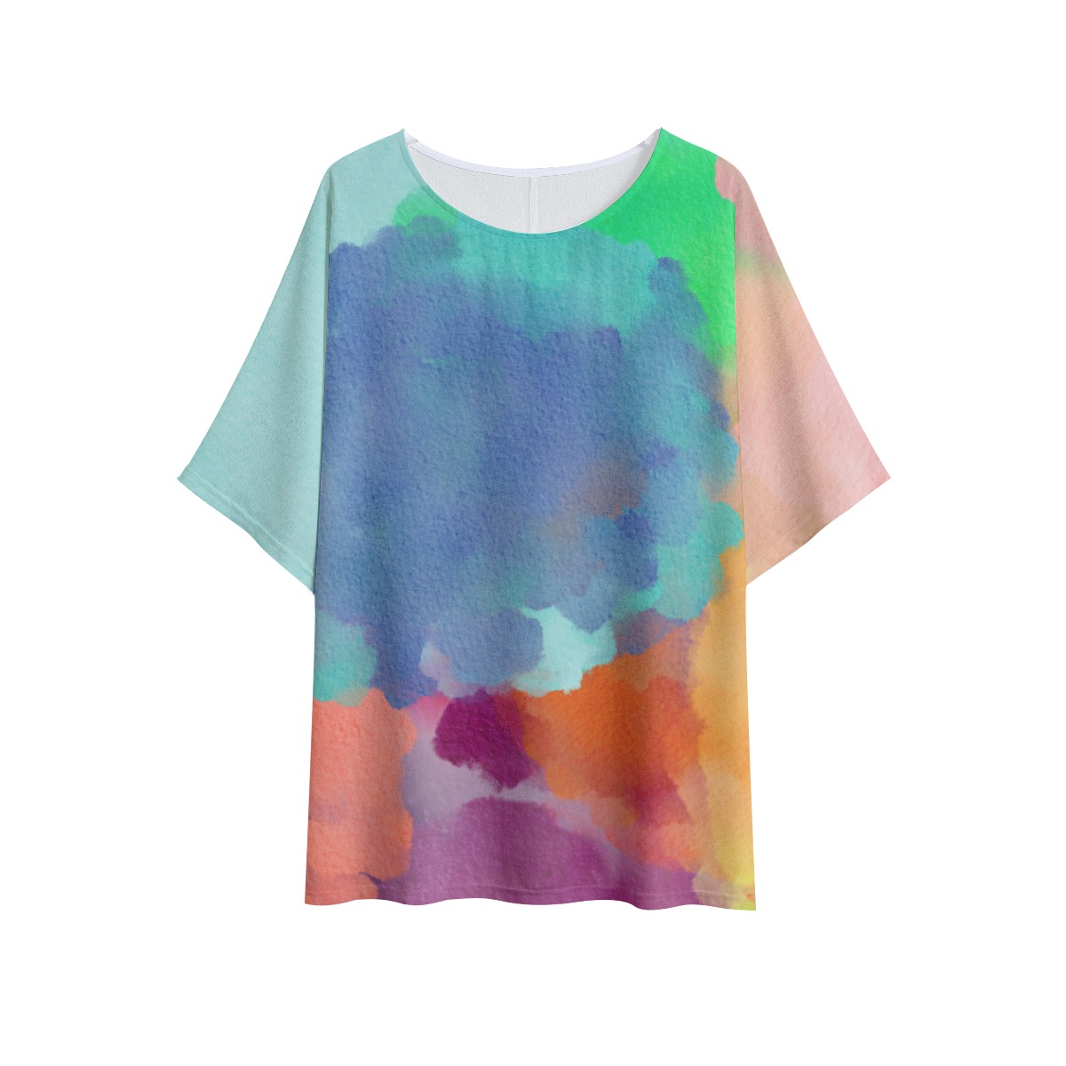 All-Over Print Women's T-shirt with Bat Sleeve - Image 2