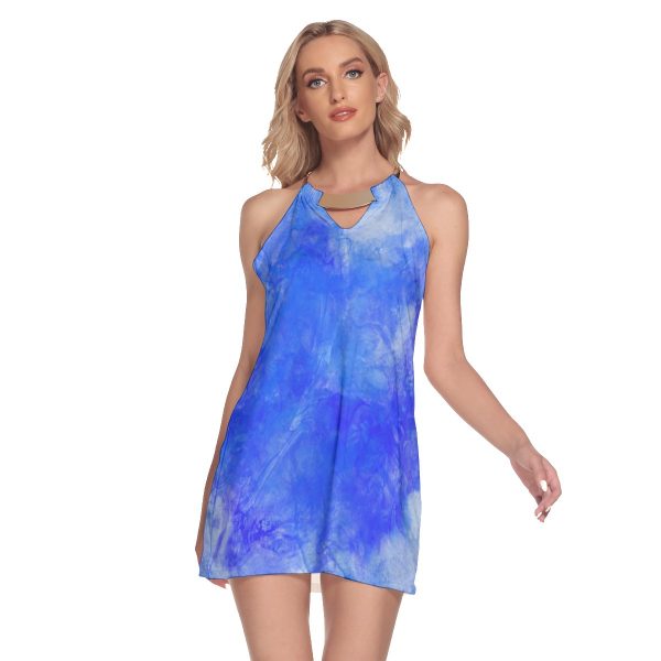 All-Over Print Women's Round Neck Above Knee Dress