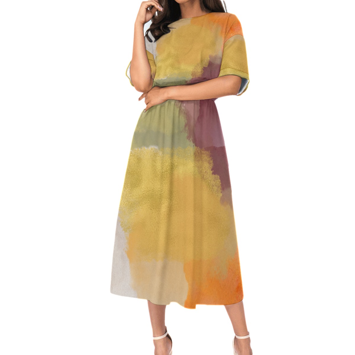 All-Over Print Women's Elastic Waist Dress