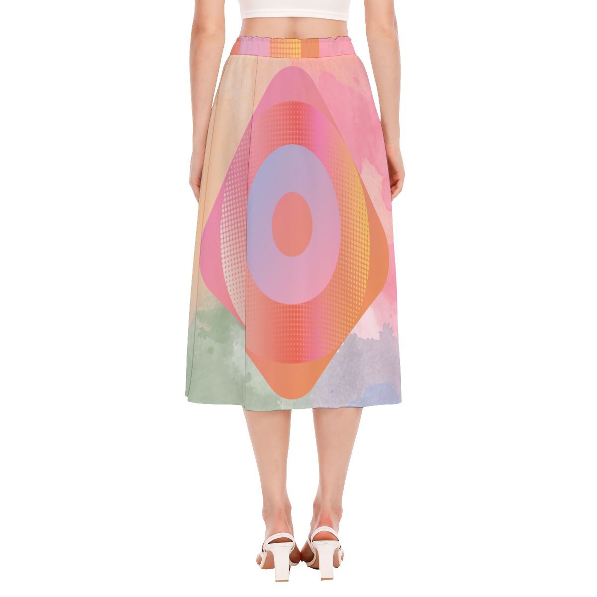 All-Over Print Women's Long Section Chiffon Skirt - Image 4