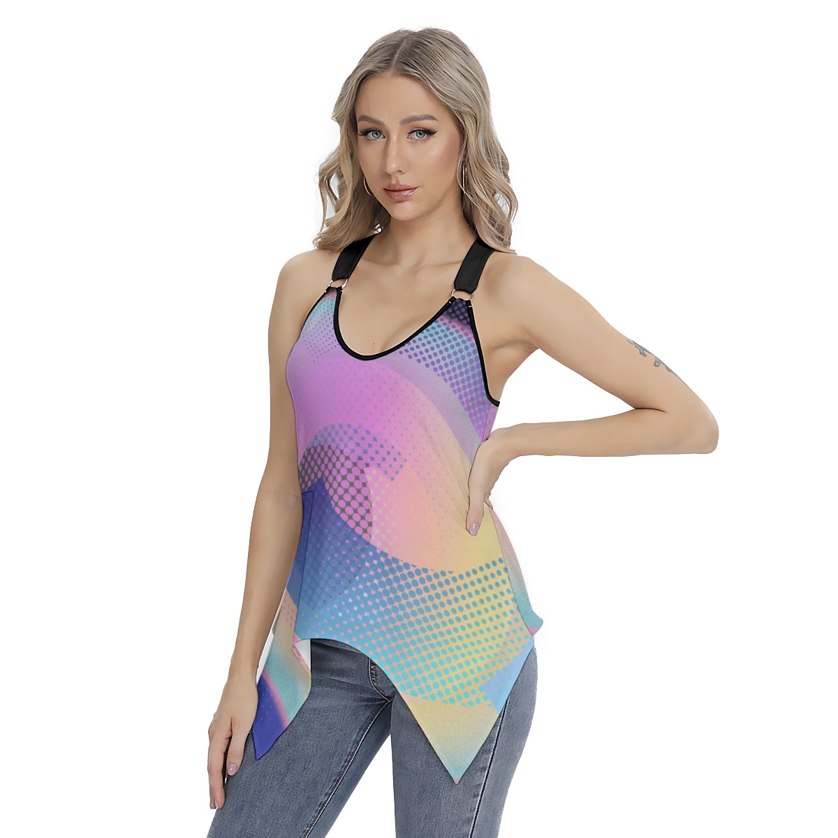 All-Over Print Women's Skinny Sport Tank Top - Image 3