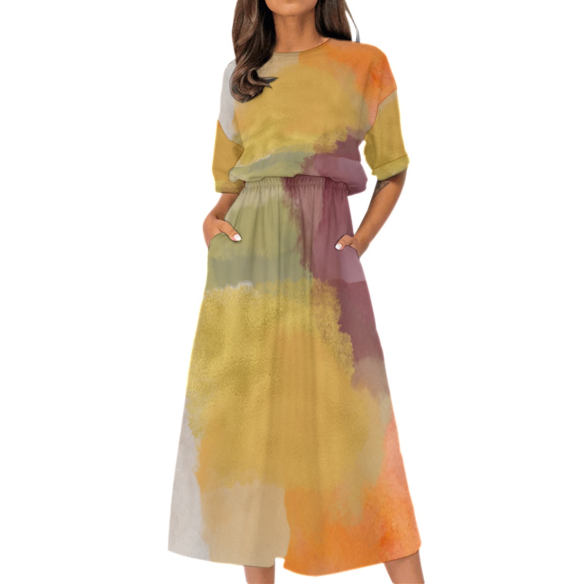 All-Over Print Women's Elastic Waist Dress - Image 3