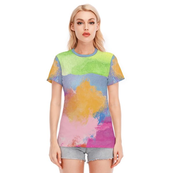 All-Over Print Women's Round Neck T-Shirt | 190GSM Cotton
