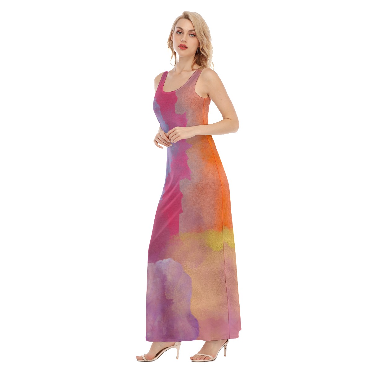 All-Over Print Women's Vest Dress | Length To Ankle - Image 3