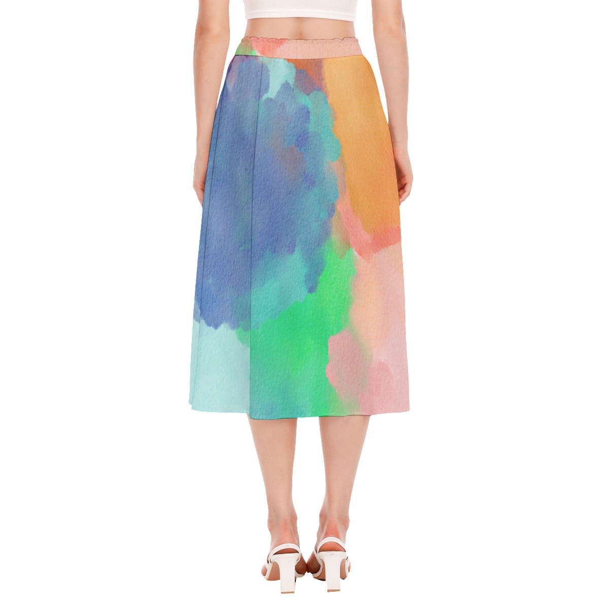 All-Over Print Women's Long Section Chiffon Skirt - Image 4