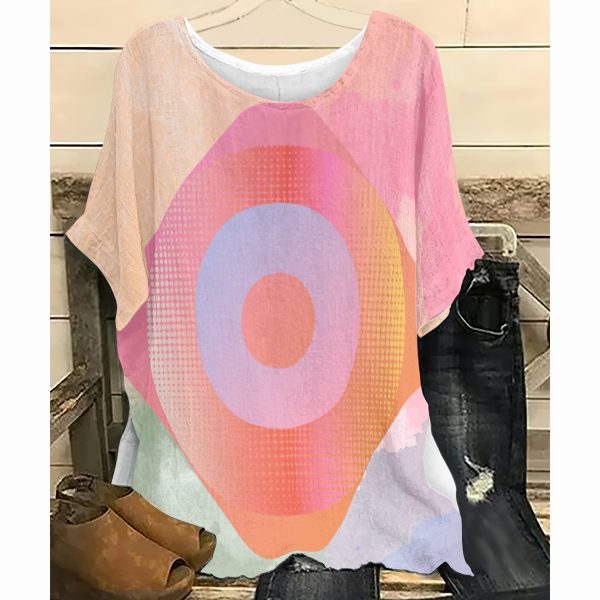 All-Over Print Women's T-shirt with Bat Sleeve