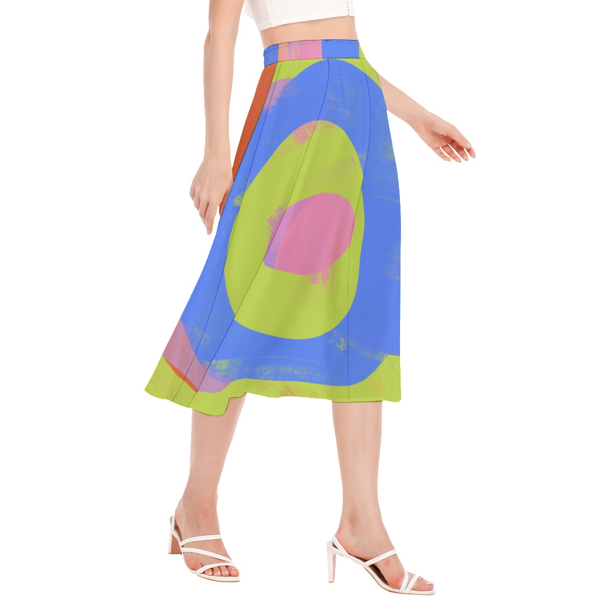 All-Over Print Women's Long Section Chiffon Skirt - Image 2