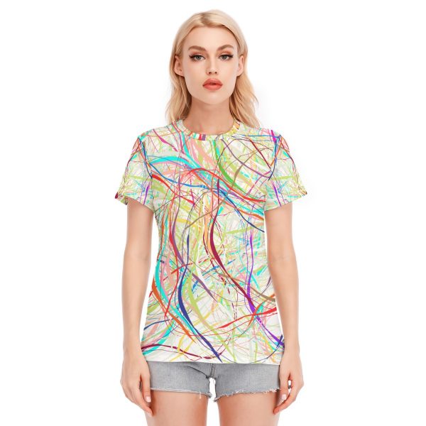 All-Over Print Women's Round Neck T-Shirt | 190GSM Cotton