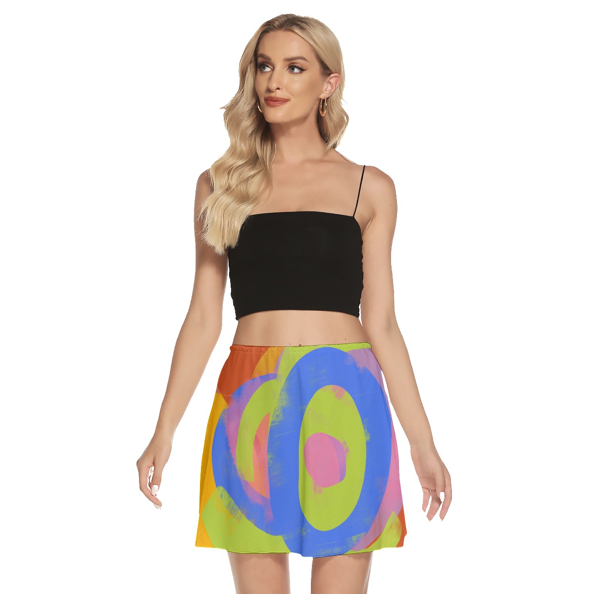 All-Over Orint Women's Mesh Short Skirt