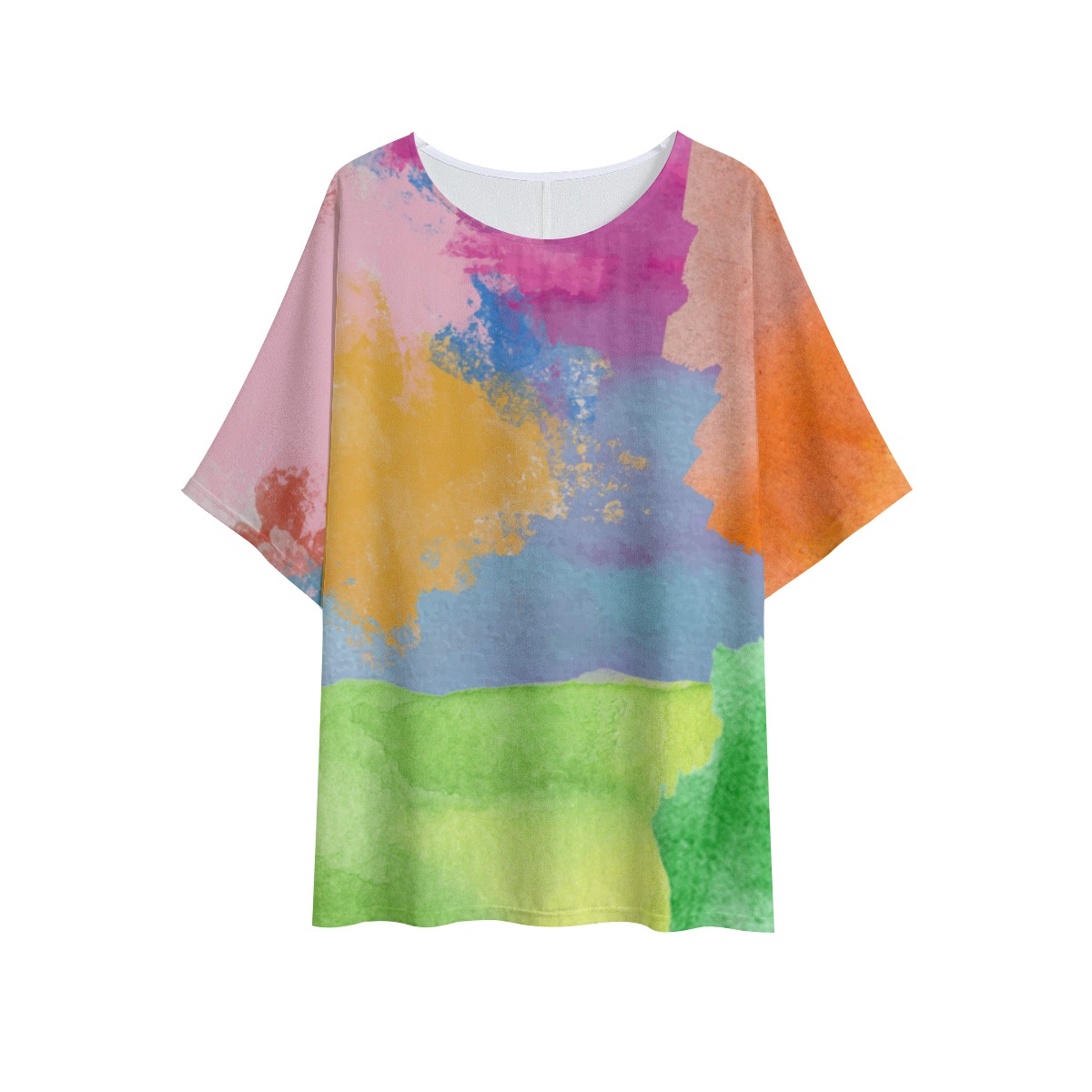 All-Over Print Women's T-shirt with Bat Sleeve - Image 2