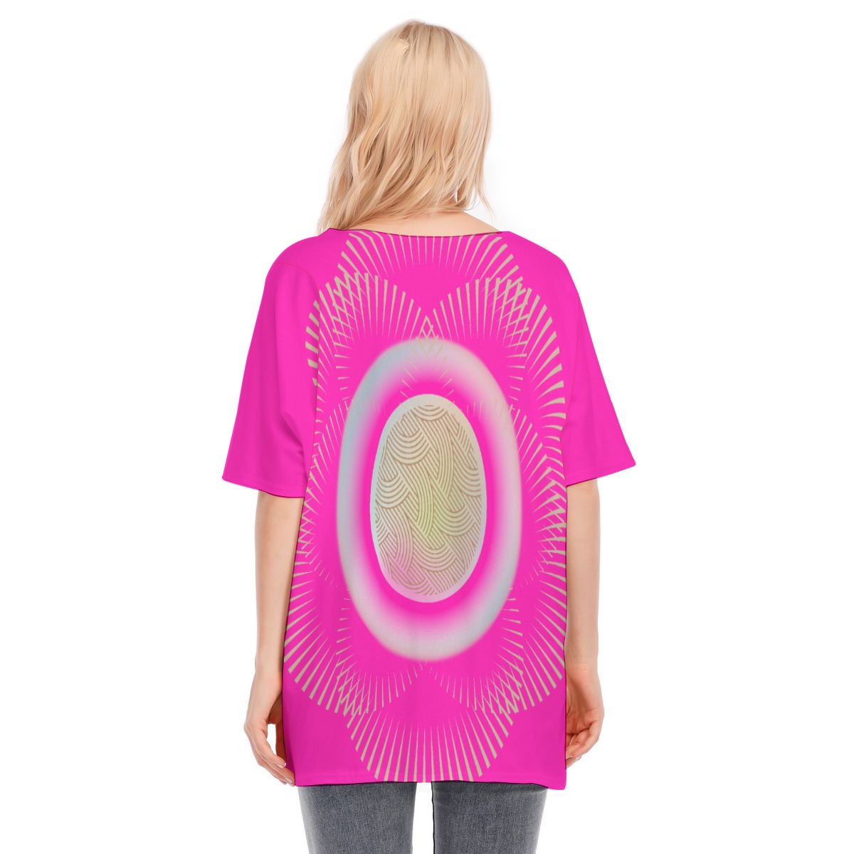 All-Over Print Women's Bat Sleeves Blouse | 190GSM Cotton - Image 4