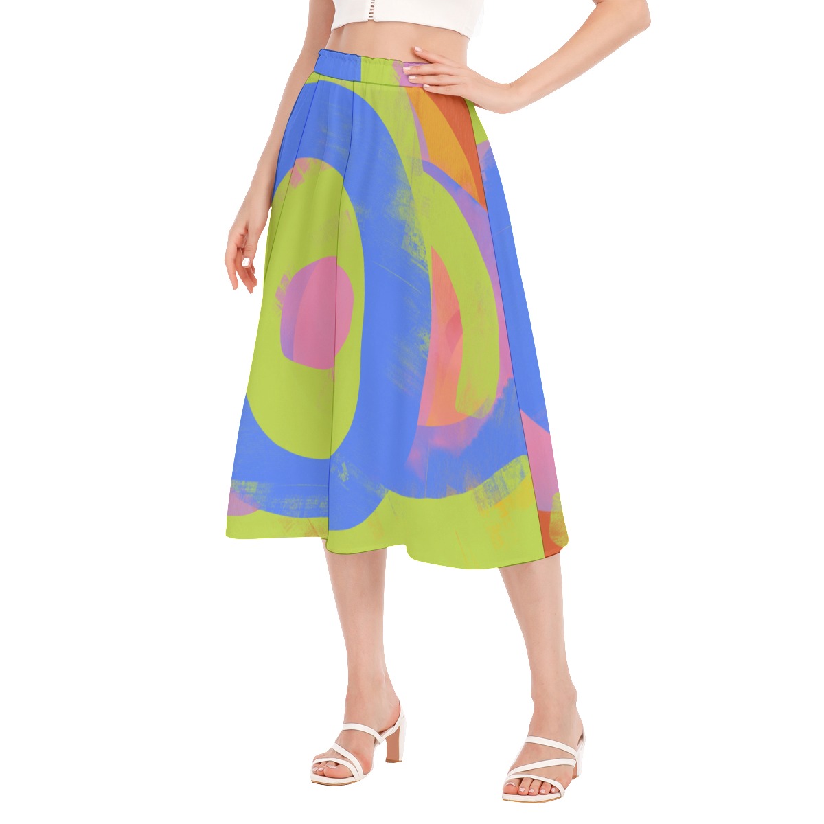 All-Over Print Women's Long Section Chiffon Skirt - Image 3