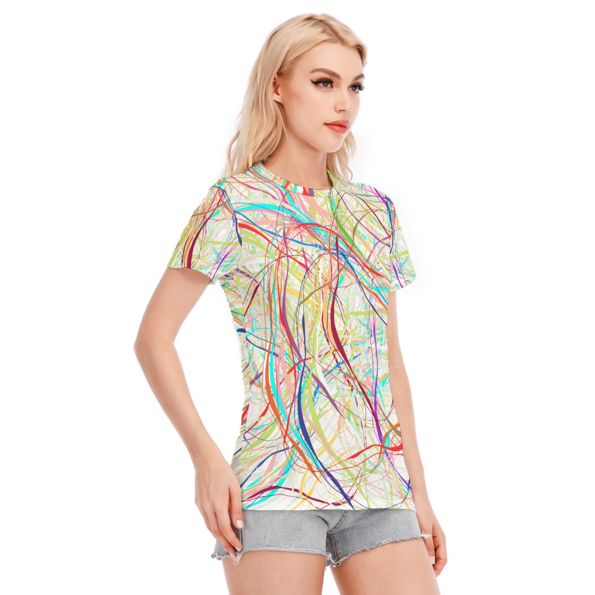 All-Over Print Women's Round Neck T-Shirt | 190GSM Cotton - Image 2