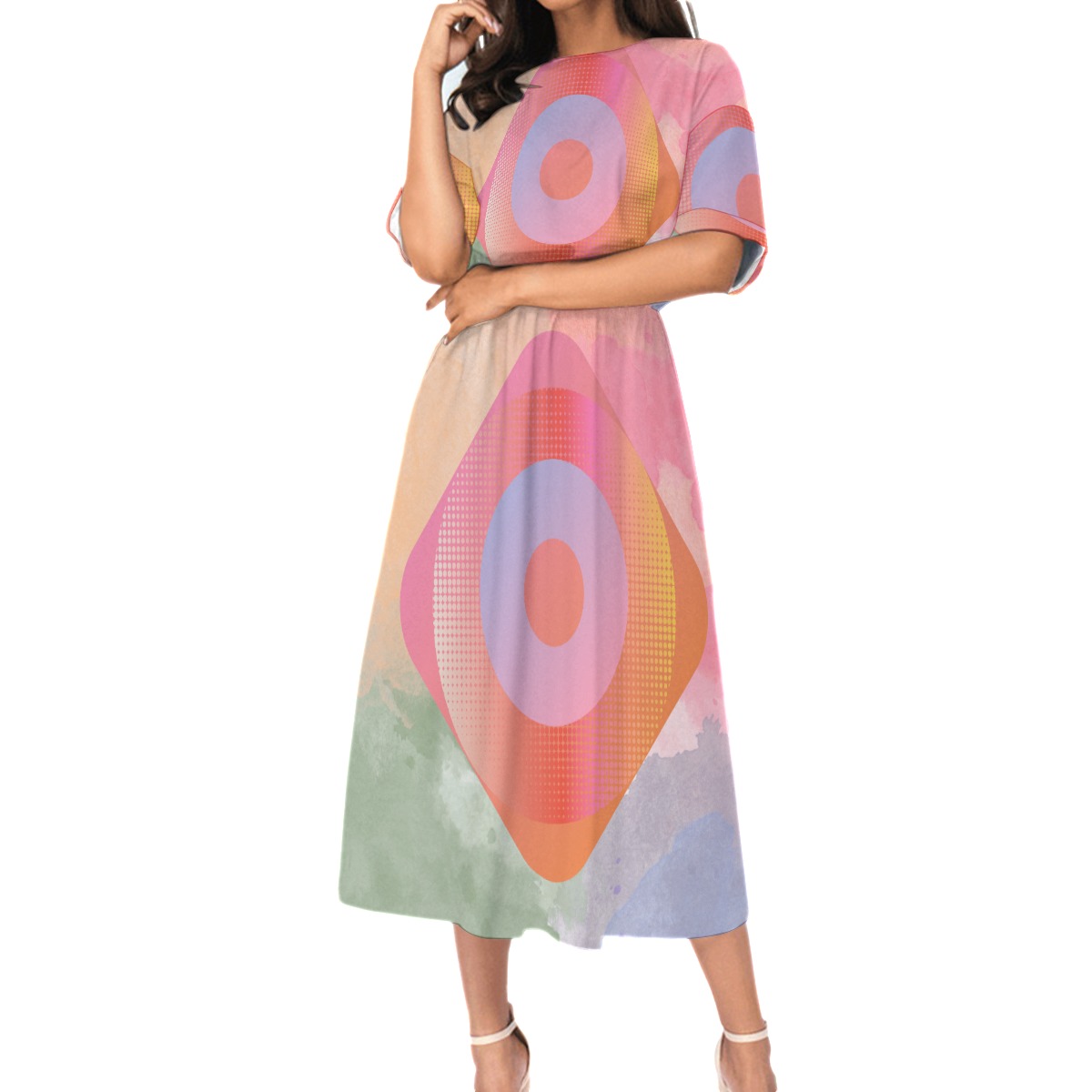 All-Over Print Women's Elastic Waist Dress