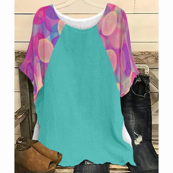 All-Over Print Women's T-shirt with Bat Sleeve