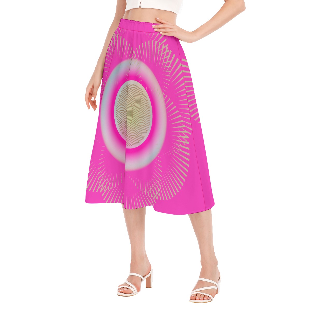 All-Over Print Women's Long Section Chiffon Skirt - Image 3