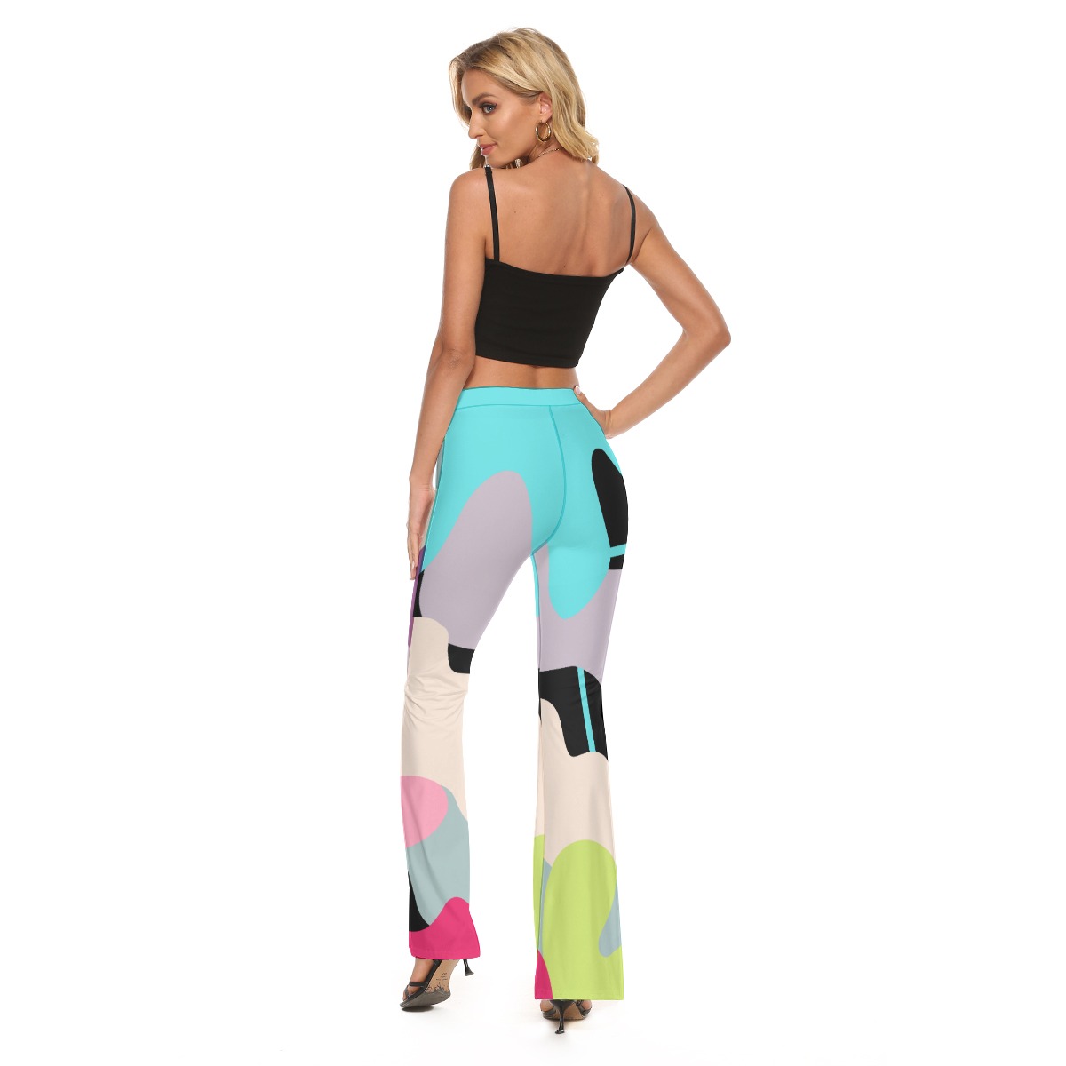 All-Over Print Women's Skinny Flare Pants - Image 4
