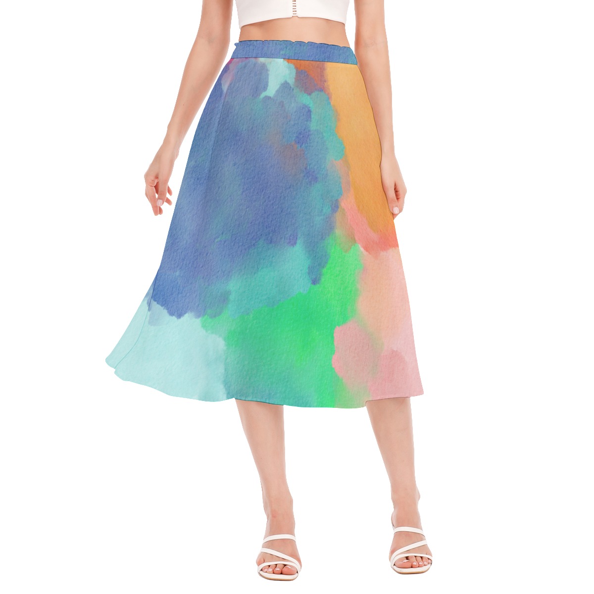 All-Over Print Women's Long Section Chiffon Skirt