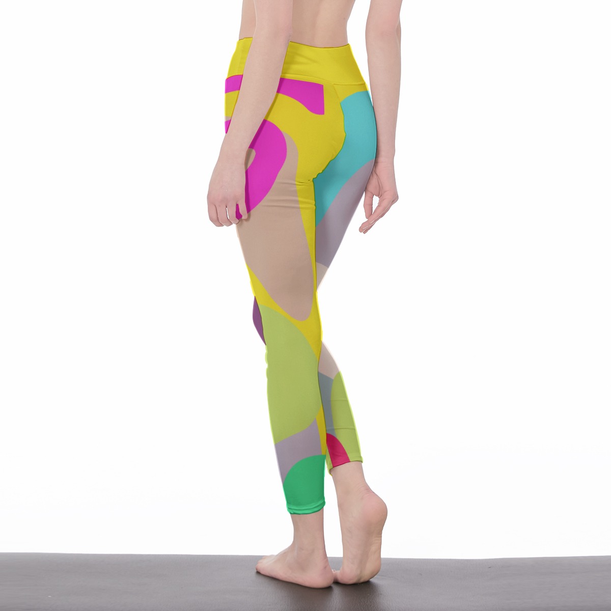 All-Over Print Women's High Waist Leggings | Side Stitch Closure - Image 3