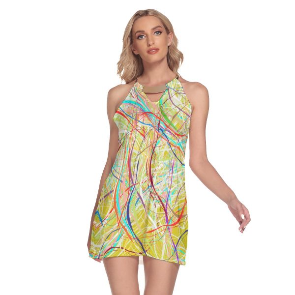 All-Over Print Women's Round Neck Above Knee Dress