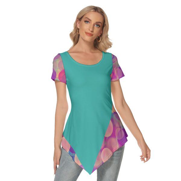 All-Over Print Women's Irregular Hem Short Sleeve T-shirt