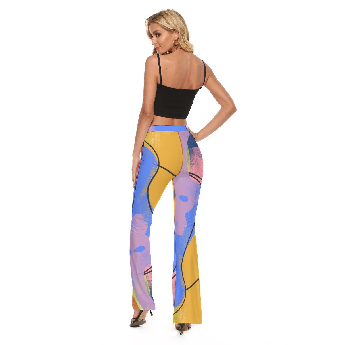 All-Over Print Women's Skinny Flare Pants - Image 4