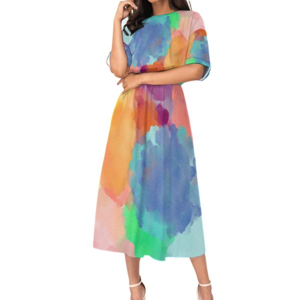 All-Over Print Women's Elastic Waist Dress