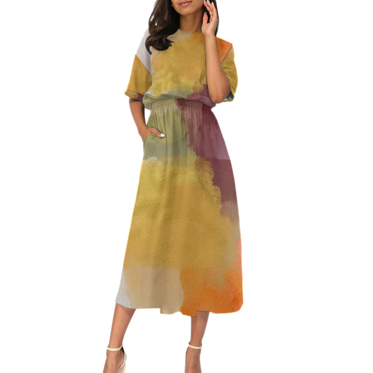 All-Over Print Women's Elastic Waist Dress - Image 2