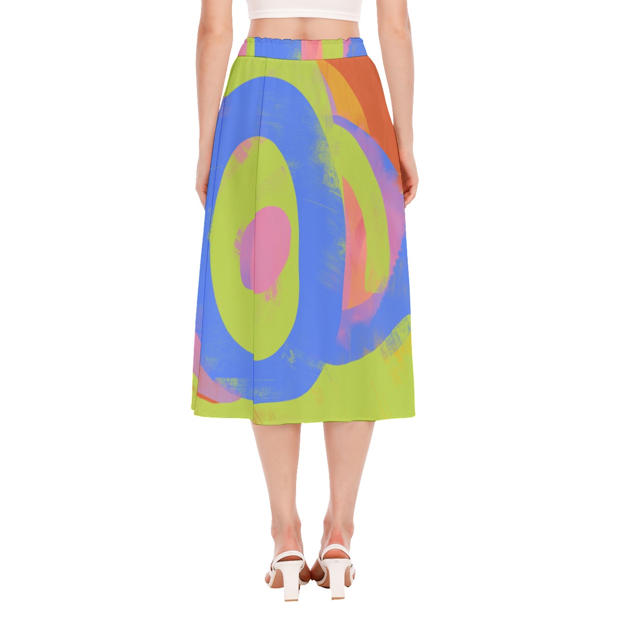 All-Over Print Women's Long Section Chiffon Skirt - Image 4